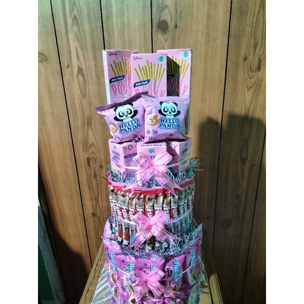 

(RE014) KUE TART SNACK PINK TOWER TERMURAH / KUE TART SNACK UNTUK CEWE
