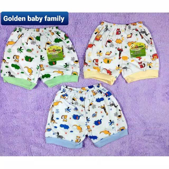 6 PCS CELANA  PENDEK  SHAQUEEN / Zahdan Sn PUTIH MOTIF  SNI