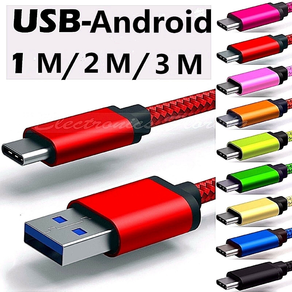 Kabel Data/Charger Micro Usb Fast Charging 1/2/3m Model Kepang Untuk Android