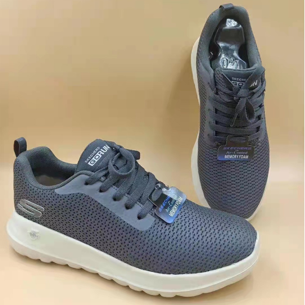 SKECHERS kasual sepatu casual  pria hitam sepatu slip on cowok rajut pria shoes