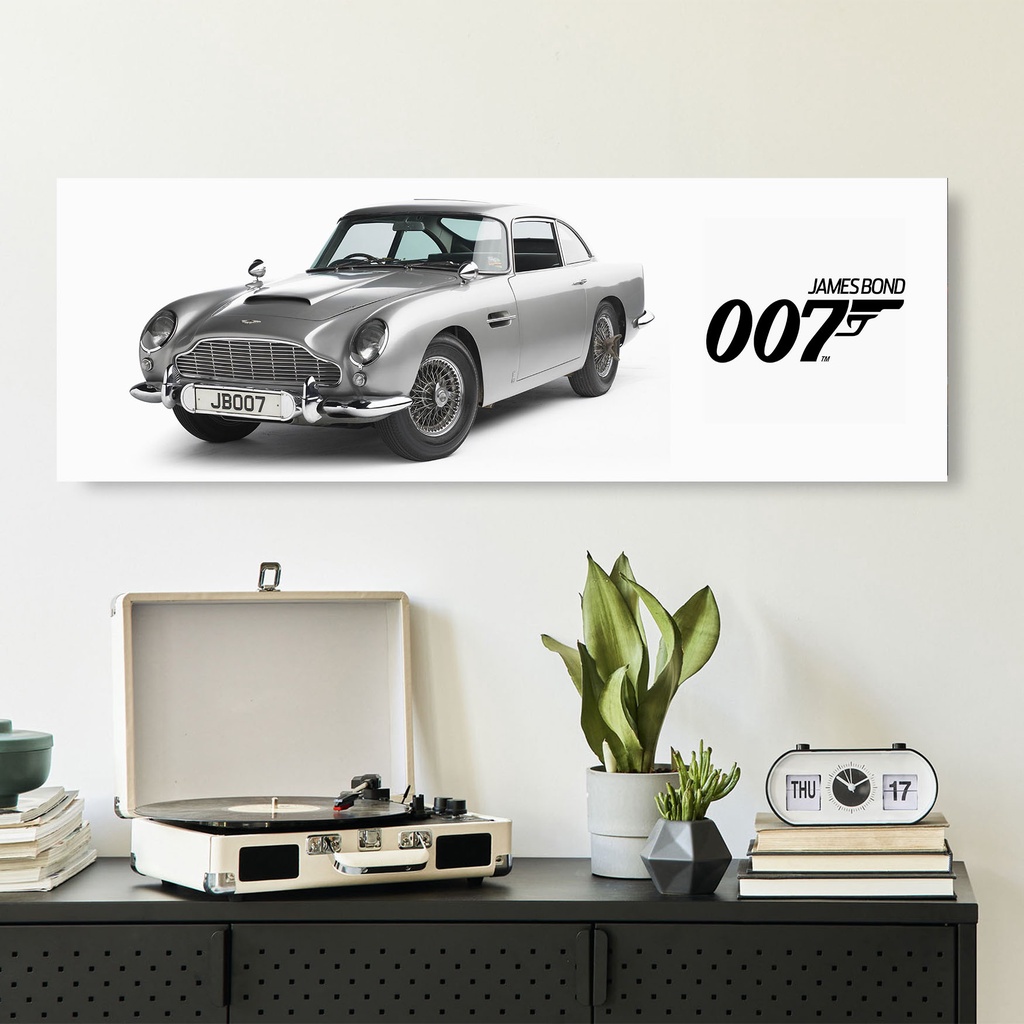 "James Bond Car" Poster + Bingkai Kayu (60x20)