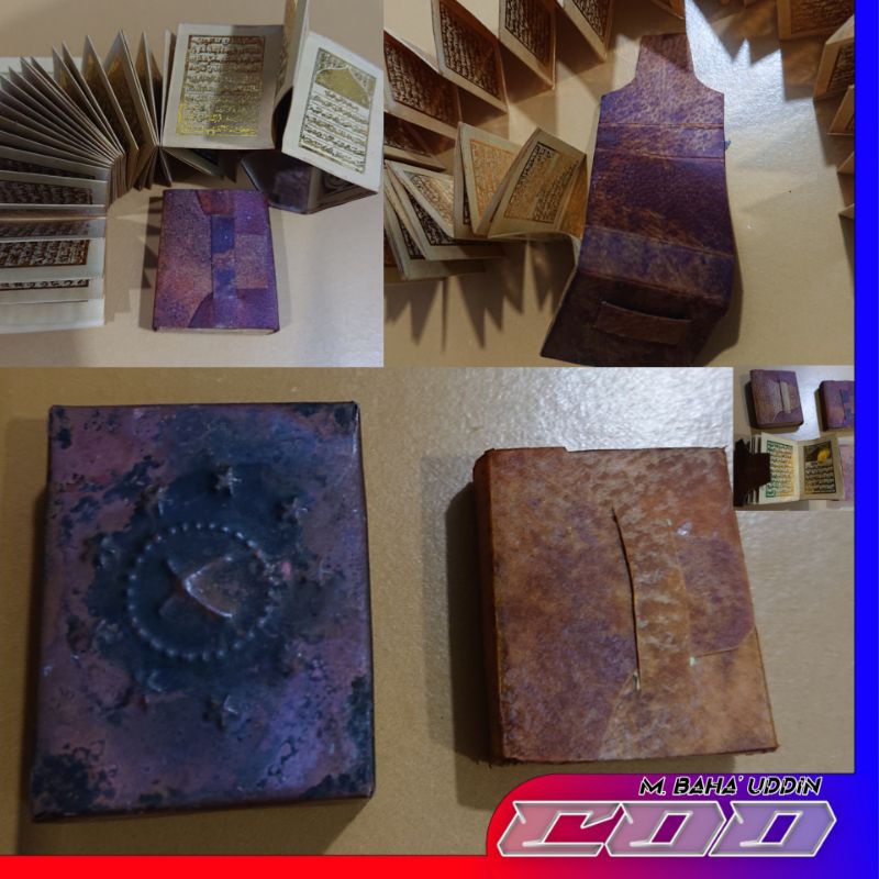 (Bisa COD) setambul alquran, lipat panjang tinta emas, wadah kuninggan antik