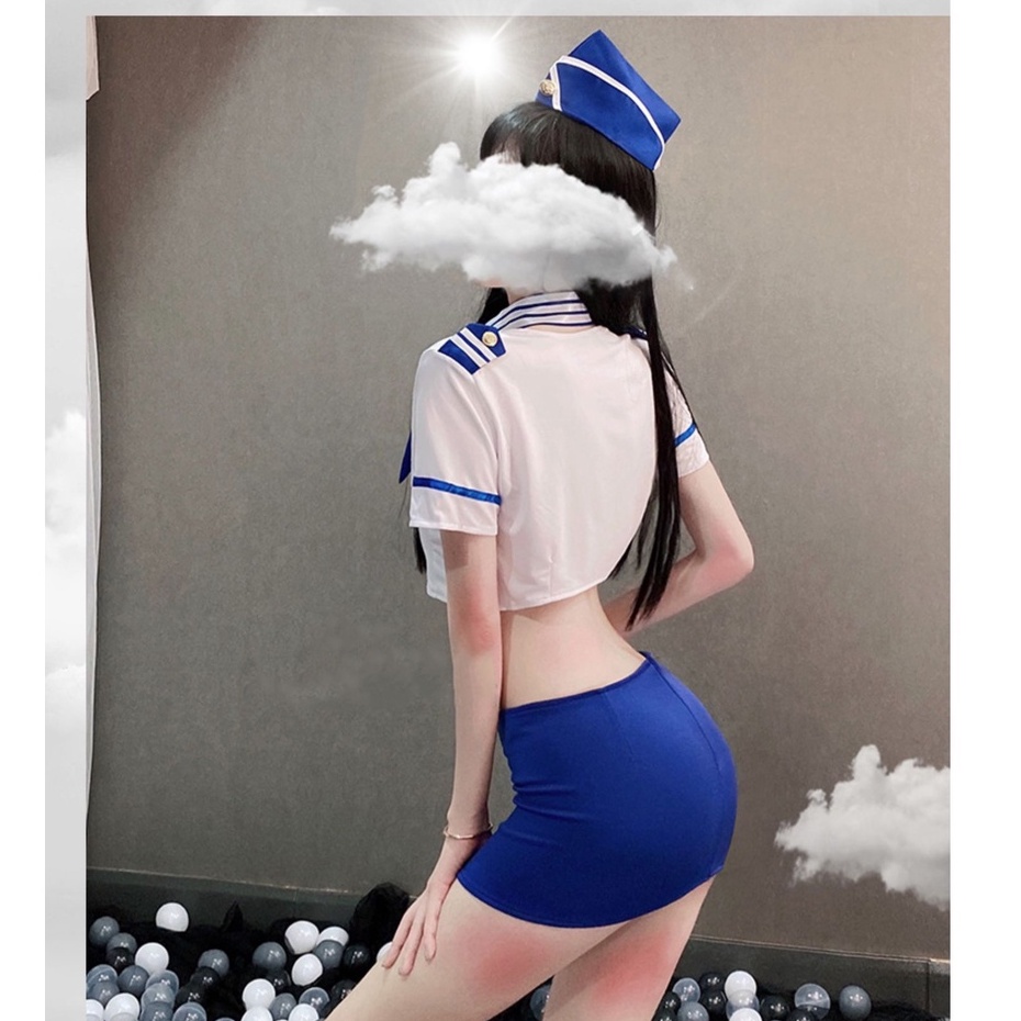 Lingerie Set Sexy Stewardess Cosplay Costume Pramugari Kostum A130