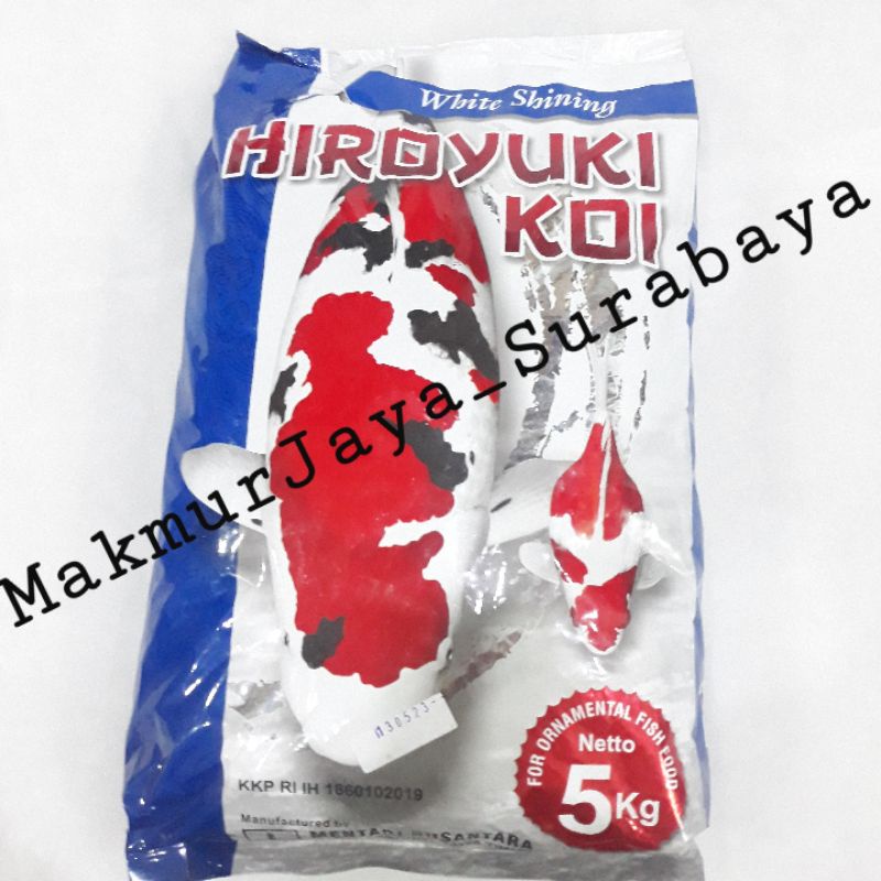 Hiroyuki KOI Shining White/Shine/Biru per zak 5kg pelet/pakan Floating ikan