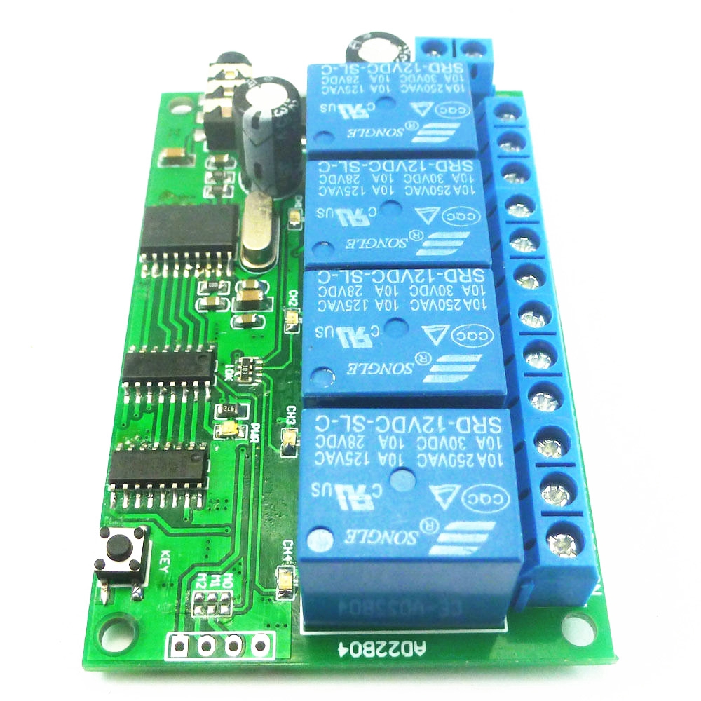 〖Factory Supplier/COD〗| ad22b04 12V 4CH mt8870 DTMF Modul Relay Decoder Signal Remote Control PLC