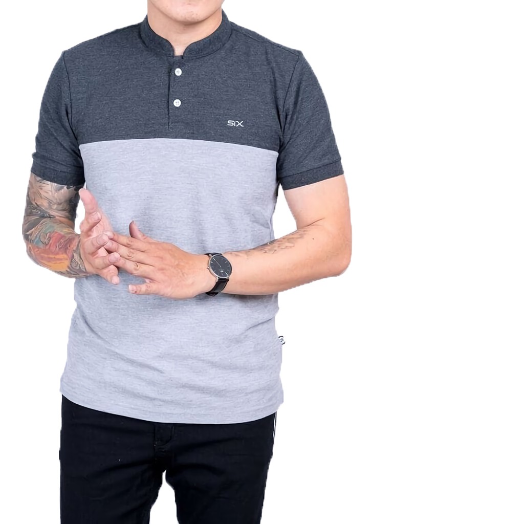 gbm shop Kaos Polo Shirt  Pria Kombinasi  Polo  Kerah 