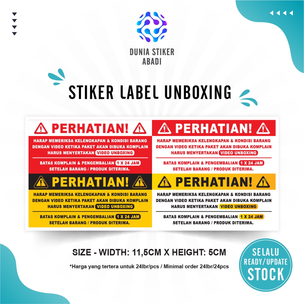 

Stiker Label Unboxing Paket (11,5x5cm) - Per/24 lembar
