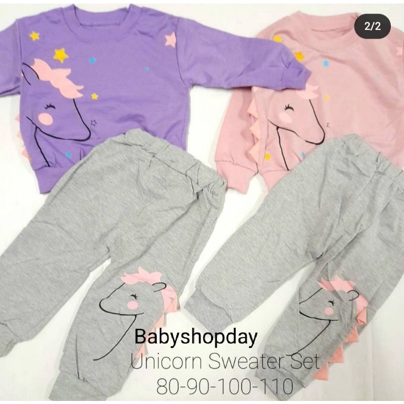 Setelan Sweater Anak, Sweater anak unicorn, Sweater bear