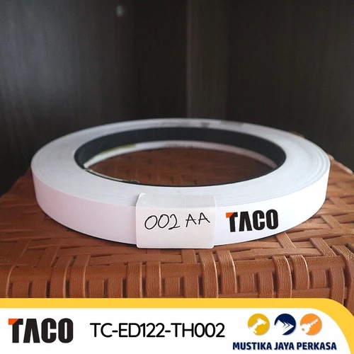 PER 5 Meter EDGING HPL TACO TH 002 AA 22 mm x 1 Putih Doff Bukan Glossy Hitam