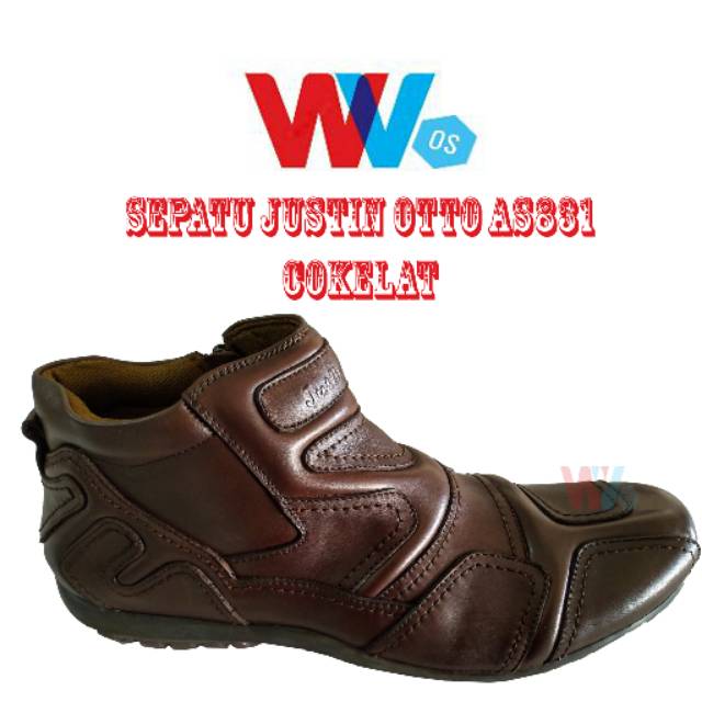 sepatu boots kulit / leather boots justin otto As 831 cokelat