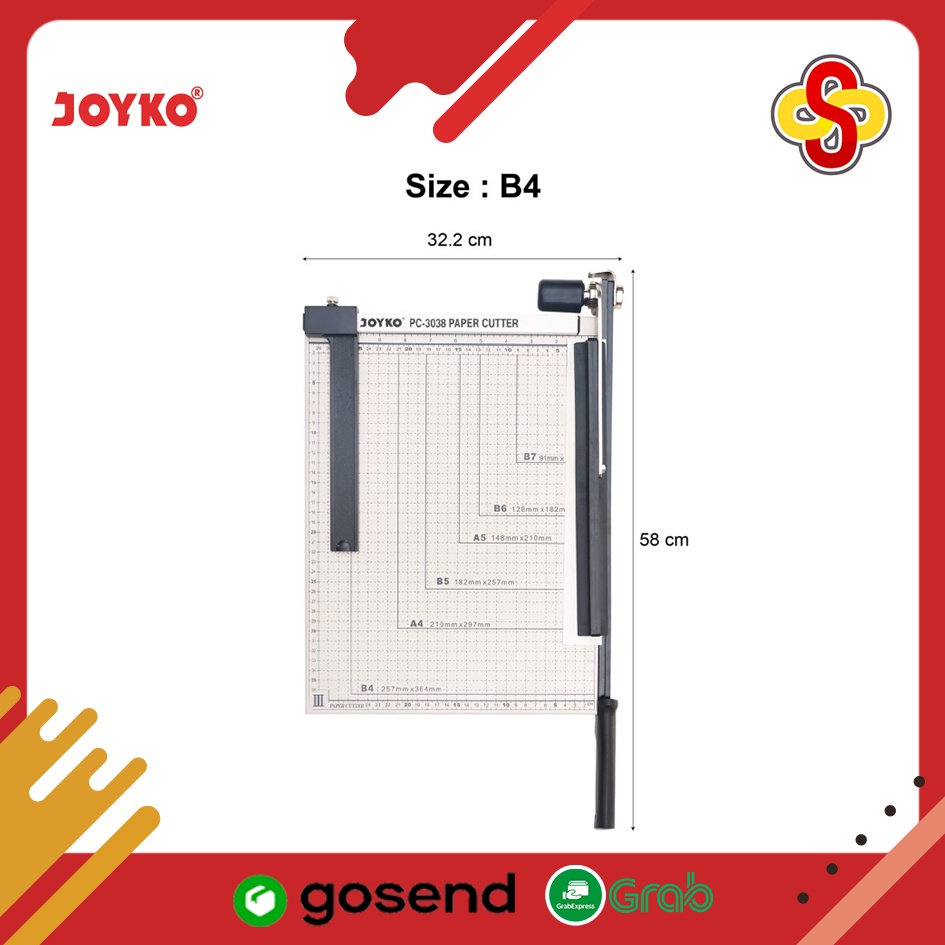 Paper Cutter / Pemotong Kertas Joyko PC-3038 B4 250 X 353 mm