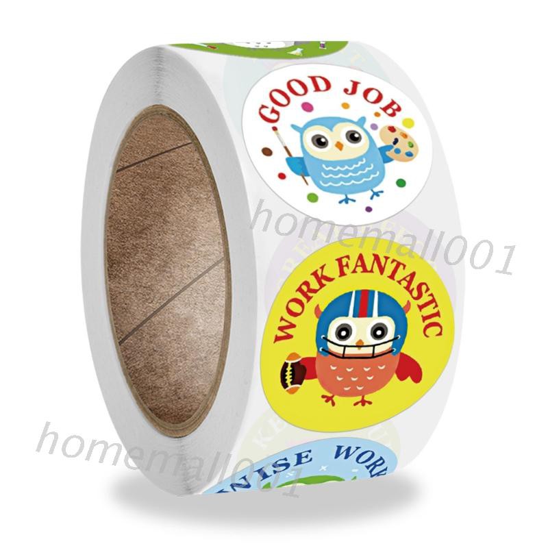500pcs Roll Stiker Motif Kartun Hewan Burung Hantu Untuk Hadiah Guru Murid Shopee Indonesia