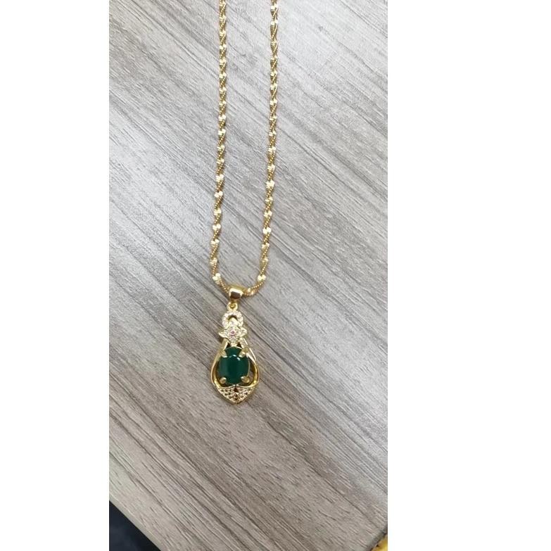 Harga TERMURAAH.. Fashion Wanita Kalung Emas 24 K Vietnam Pasir Emas Kalung Empat Daun Semanggi Berl
