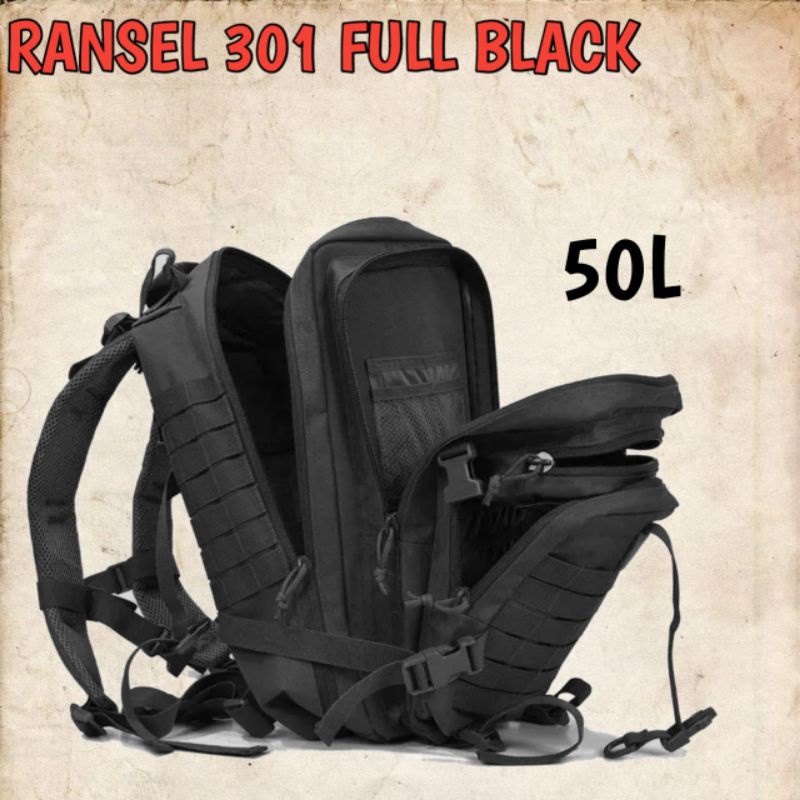 RANSEL ARMY SEMI MILITER 50L free 1 logo random