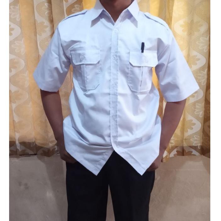 baju dinas pria/Seragam Pns Pria Putih/ Baju Kerja Atasan Pdh Pns Putih/Baju Satpam/He