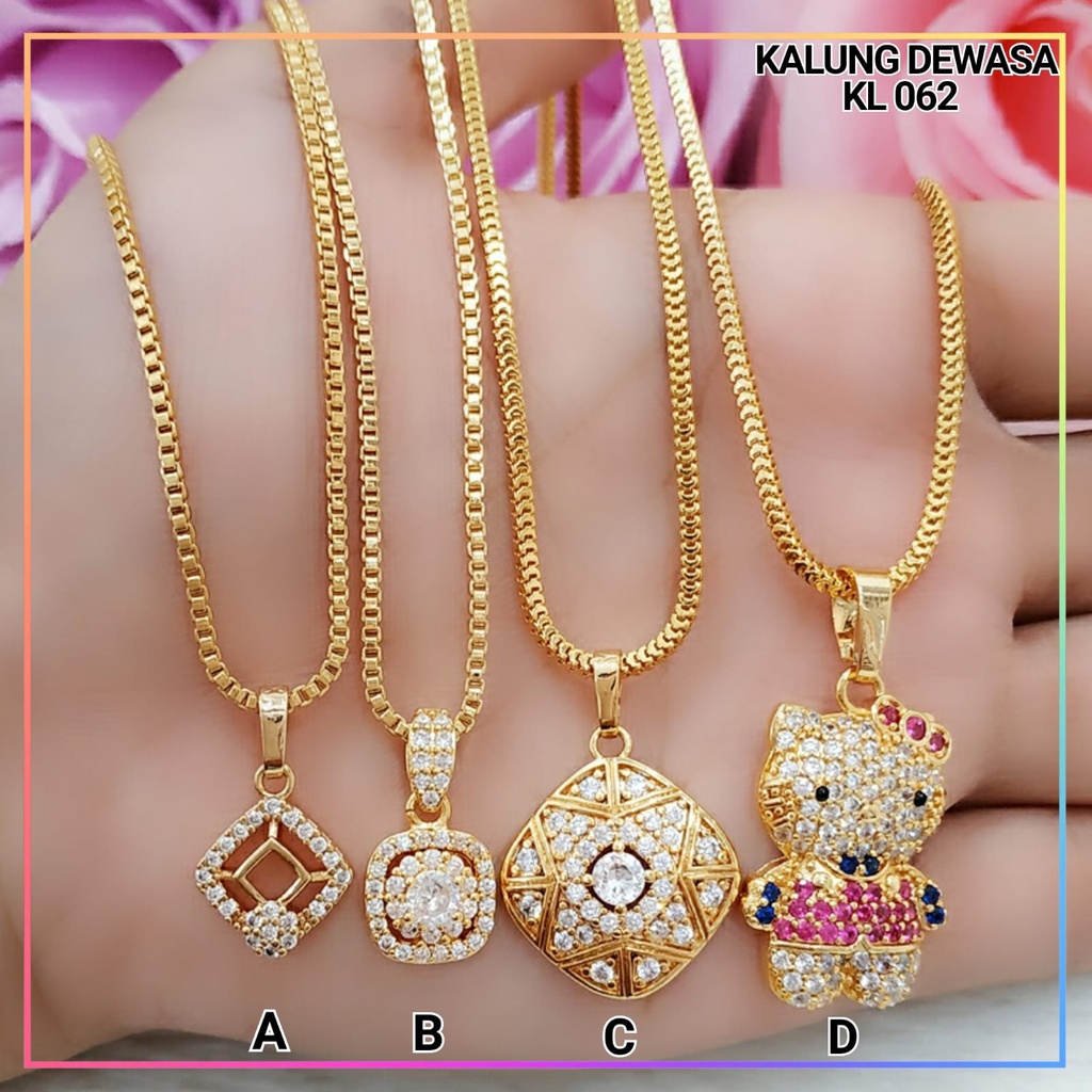 kalung xuping kalung dewasa hello kitty big terbaru permata zircon perhiasan lapis emas gold KL 062