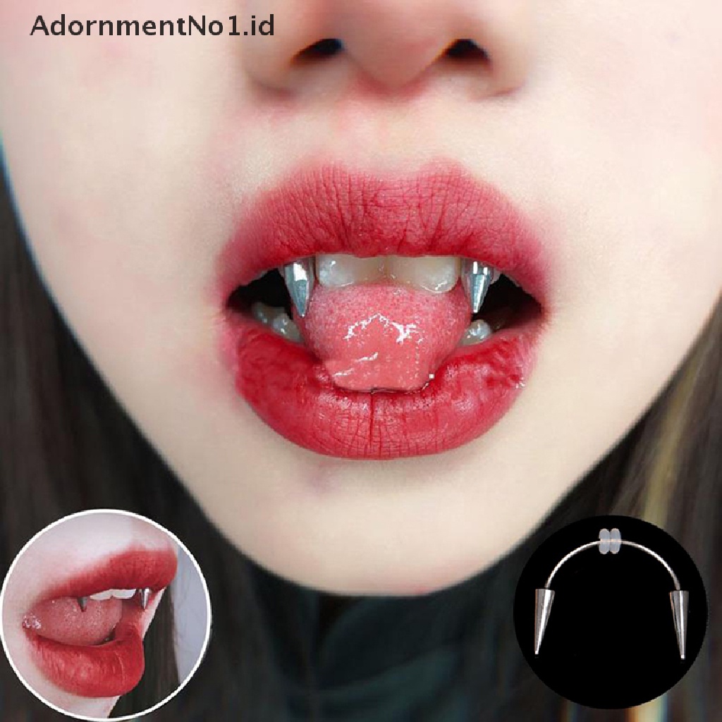 (AdornmentNo1) Cincin Tindik Bibir / Hidung / Tubuh Desain Dracula Untuk Pria / Wanita