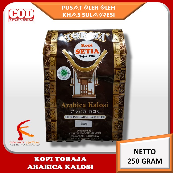 

Kopi Bubuk Toraja Arabica Exelent KOPI SETIA khas sulawesi 250 gr