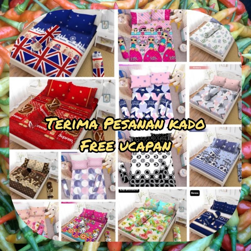 Vito Sprei 180x200 King Size 180 x 200 Kitty Fruit LV Supreme Kenzo Kimberly Lavender Lily Blossom L