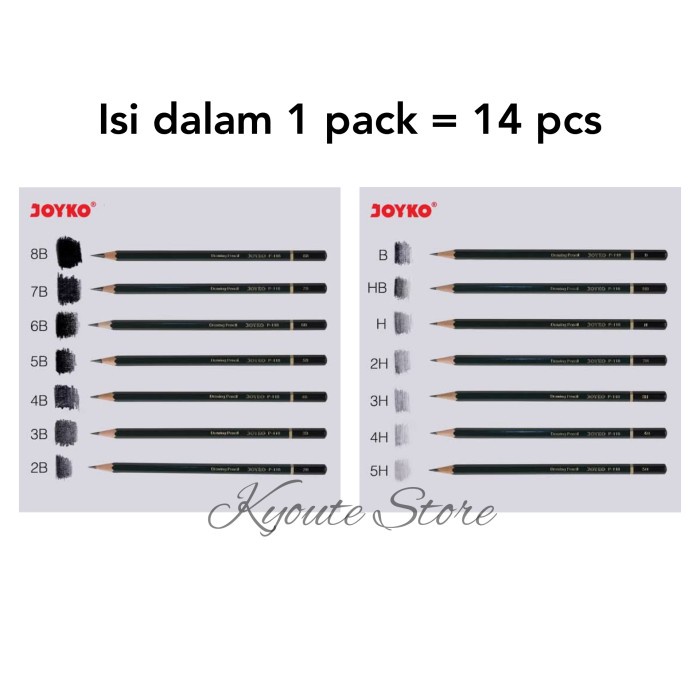 

Nikmati Drawing Pencil Joyko Set 14 Menggambar Sketsa Menulis / Pensil Gambar Bergaransi