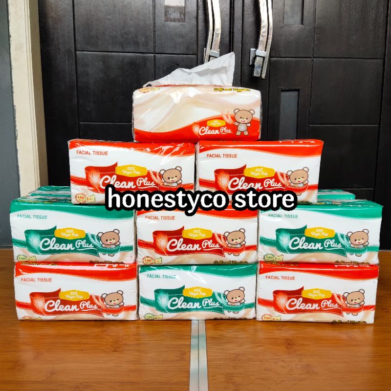 Tisu Clean Plus 180 Sheets 2ply lembut HONESTYCO