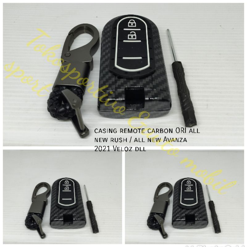 casing cover kunci remote carbon ORI smartkey Toyota all new Rush Avanza veloz