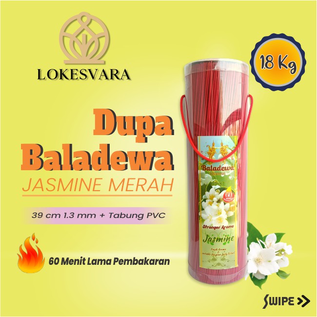 Dupa Hio Wangi Harum Baladewa 39 cm Jasmine Merah + Tabung PVC