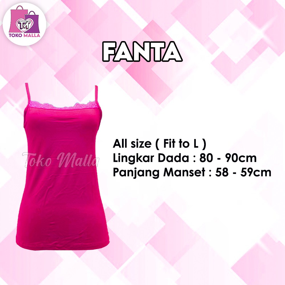 Camisol PREMIUM Tanktop Renda Tali Kecil, Tanktop Wanita Camisol Tali Kecil Camisole slim Ready stok-Fanta