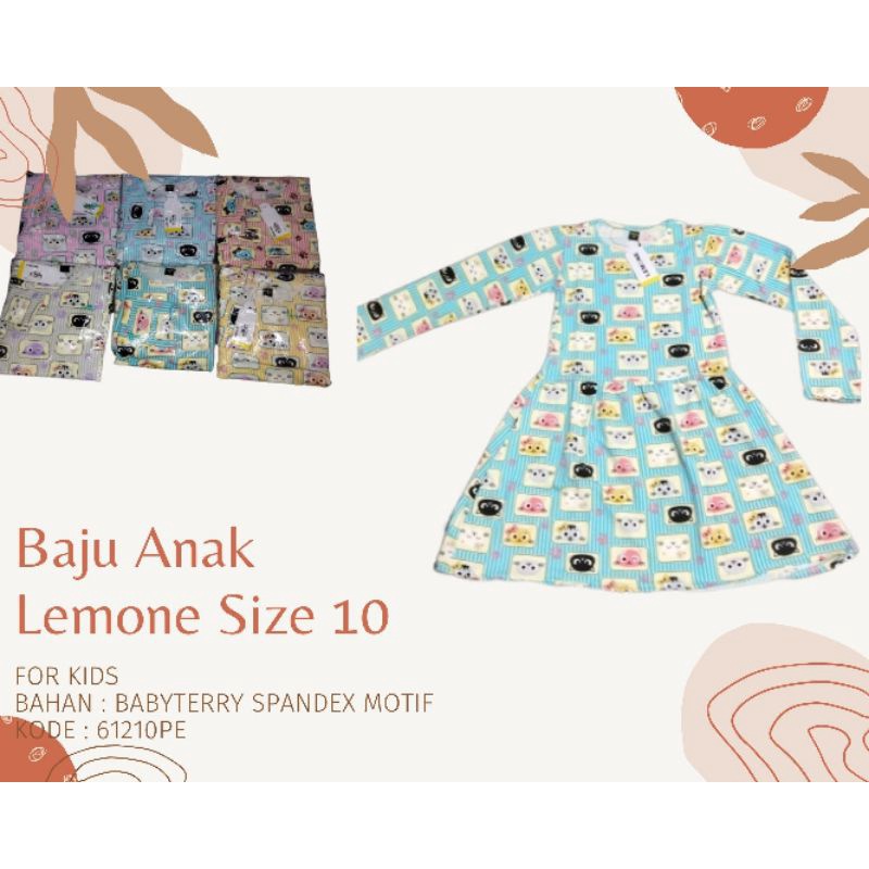 DRESS LEMONE ANAK Size 10 61210PE