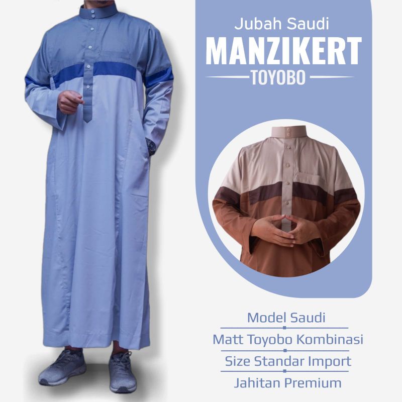JUBAH SAUDI KOMBINASI | JUBAH MANZIKERT KOMBINASI "ASYRAF"