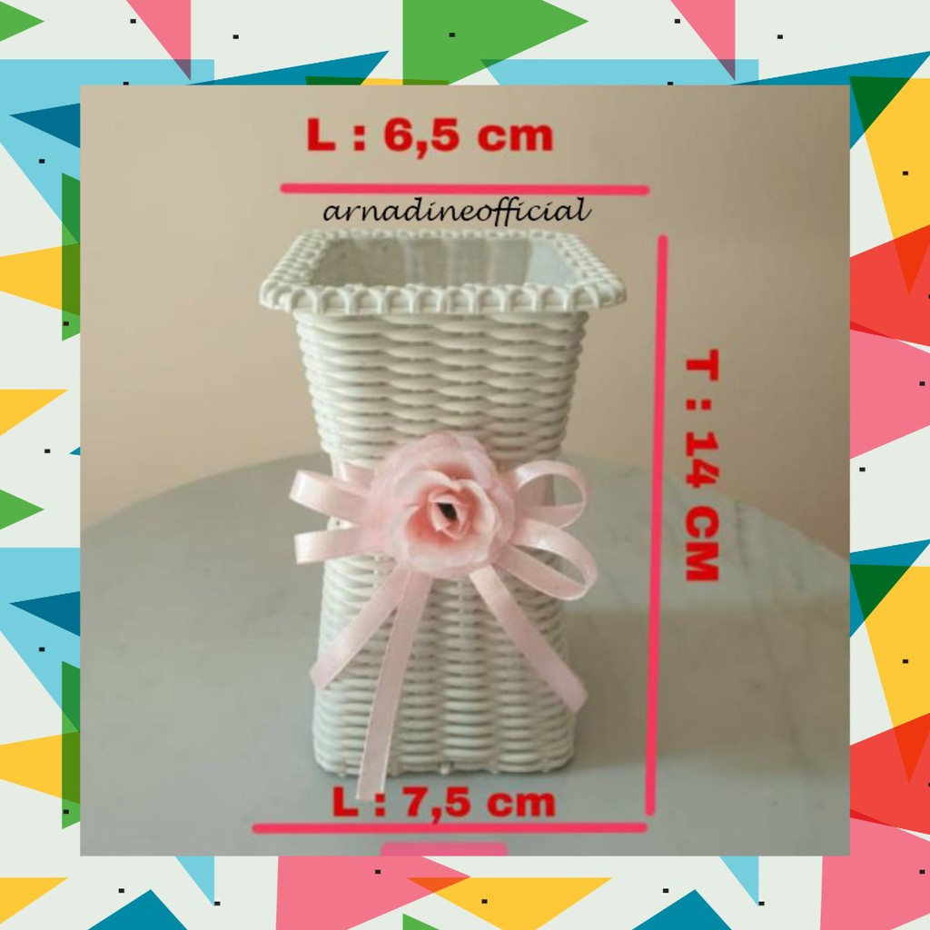 [ARNADINEOFFICIAL] VAS ROTAN TINGGI - POT BUNGA ROTAN ARTFISIAL & HIDUP