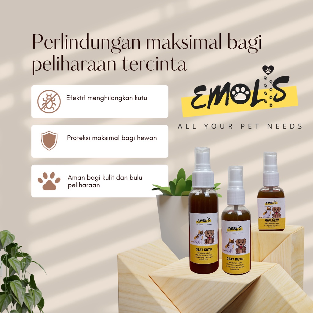 Emolis Obat Kutu Anti Scabies Hewan Peliharaan Obat Tungau Flea Remover OK01 PGM