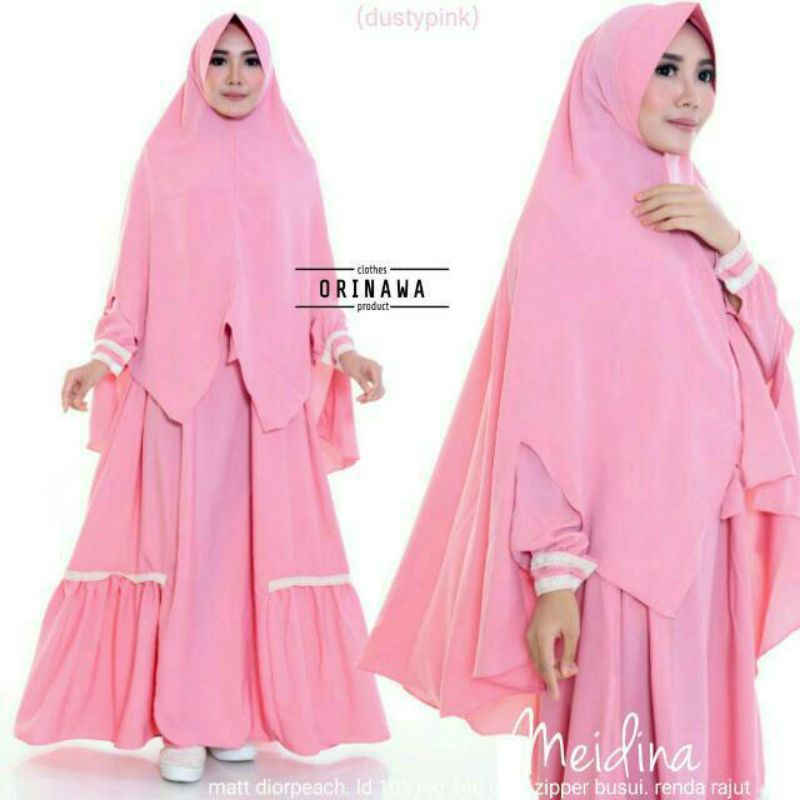 Setelan gamis + khimar MEIDINA syari orinawa | MEDINA ORI NAWA