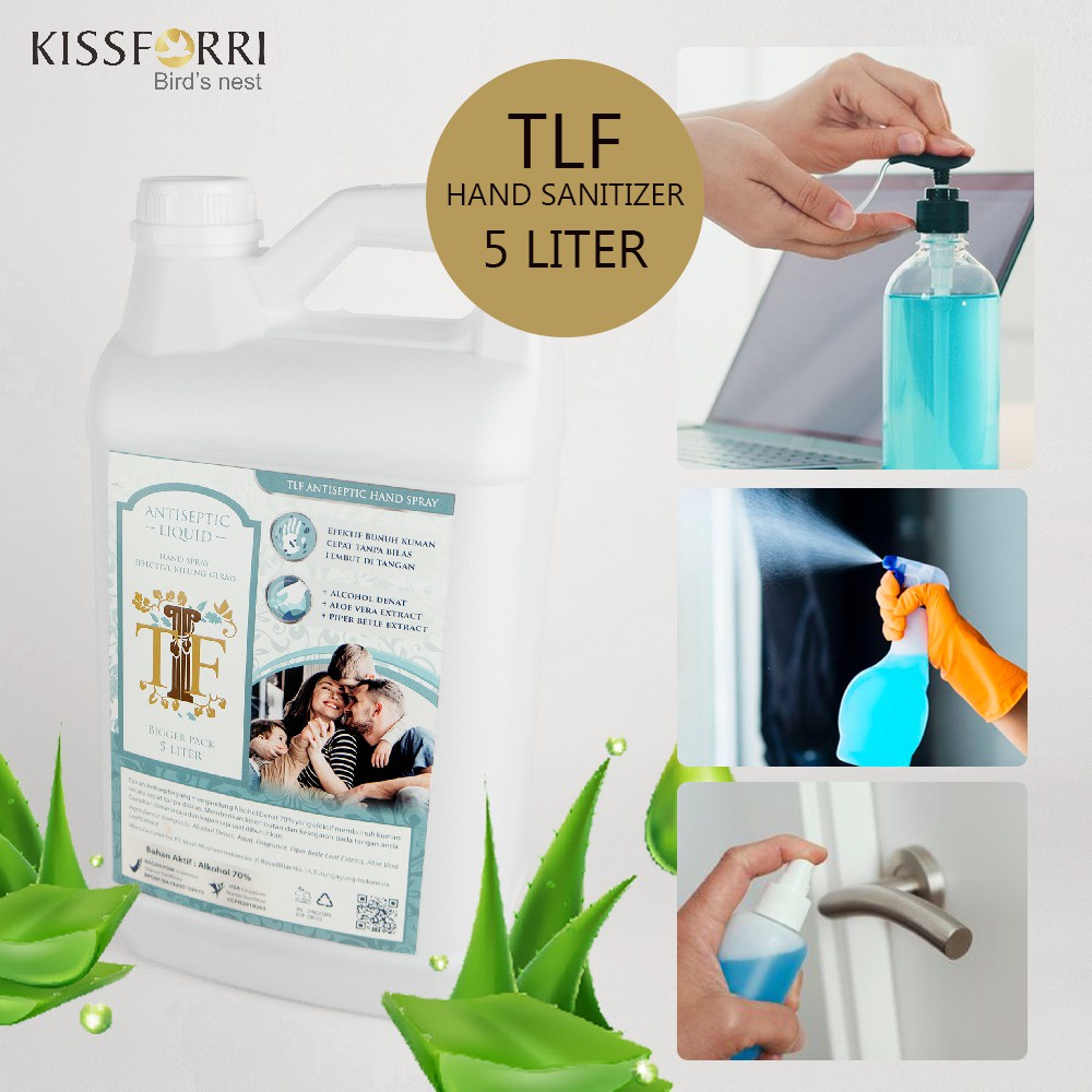 TLF Sanitizer Cair Antiseptic Jirigen 5 Liter BPOM Alkohol 70%