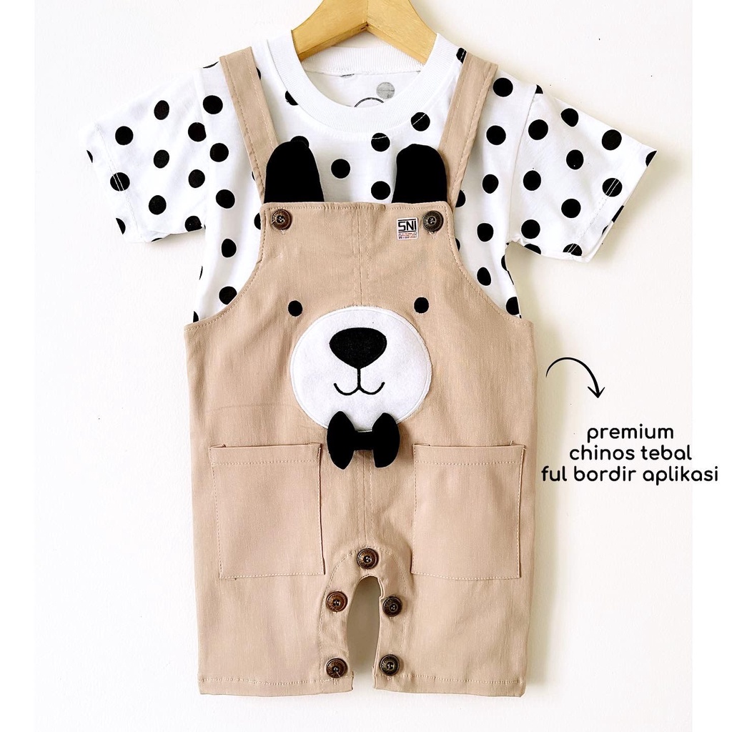 ORI BABYBEB PREMIUM CHINOS Overall Baju Setelan Kaos Jumper Pergi Jalan Lucu Fashion Anak Bayi Cowok Laki Murah