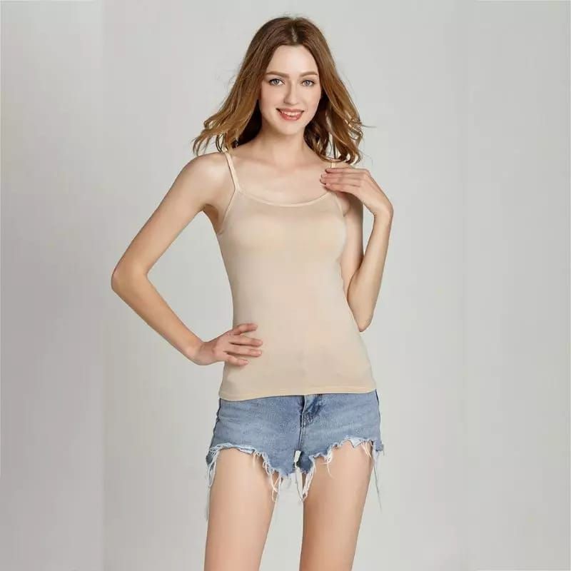 Singlet Wanita Premium / Tank Top Tali Wanita / Tanktop rayon-Tali Kecil Cream