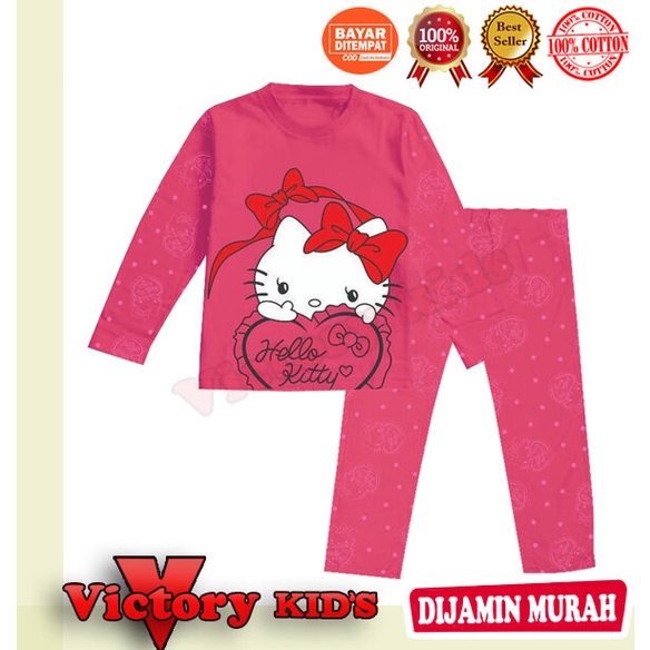 Victory kid's setelan/piyama tangan panjang anak perempuan 1-10 thn