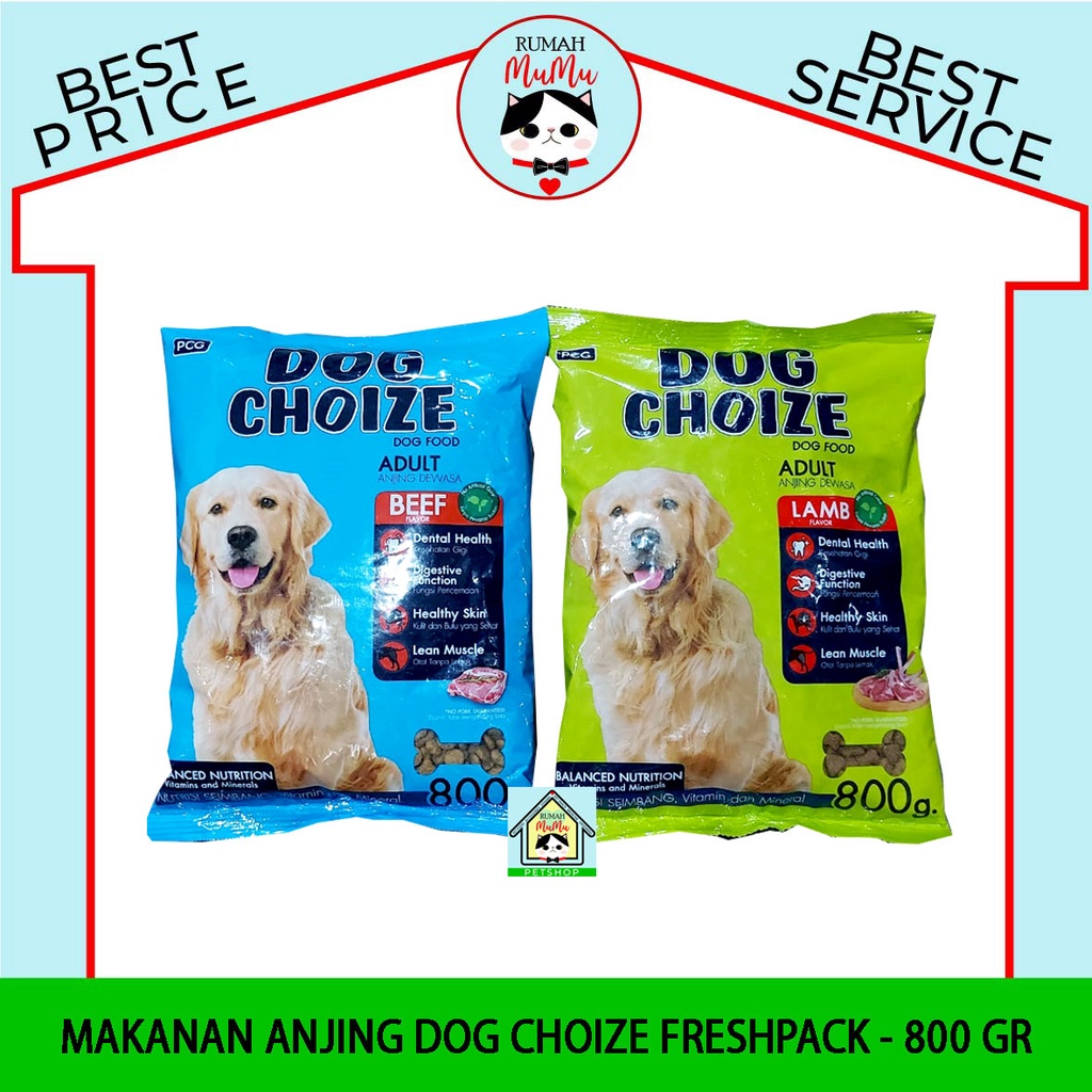 MAKANAN ANJING DEWASA DOG CHOIZE FRESHPACK 800 GR