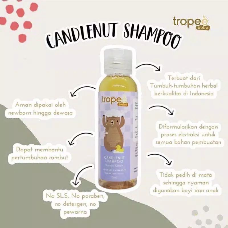 Tropee candlenut shampo ( shampo kemiri ) 100g /shampo