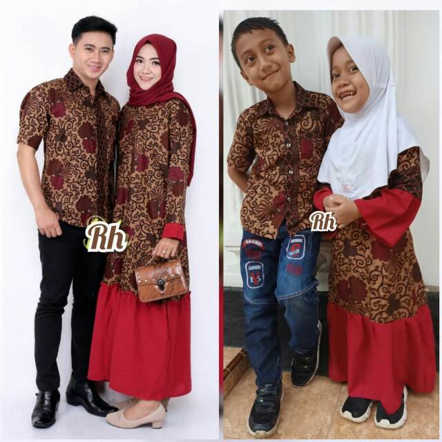 BATIK COUPLE KELUARGA sania ruffle ori ndoro jowi kupu kuning