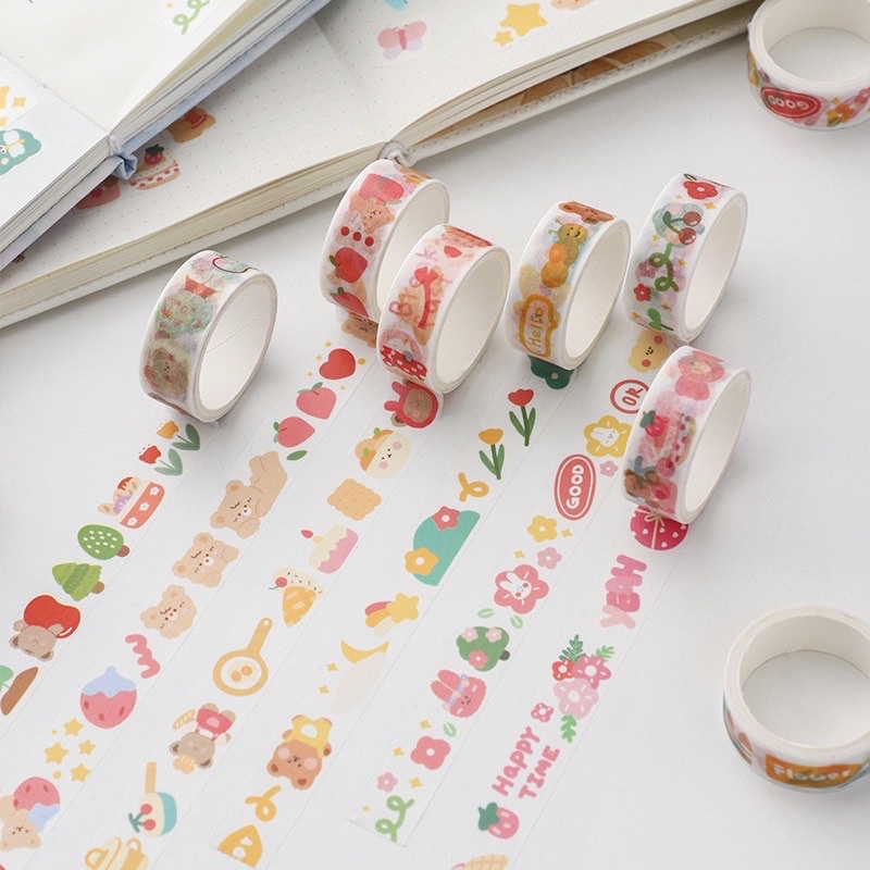 

[minni.id] 1Roll Washi tape Cute White Pastel color