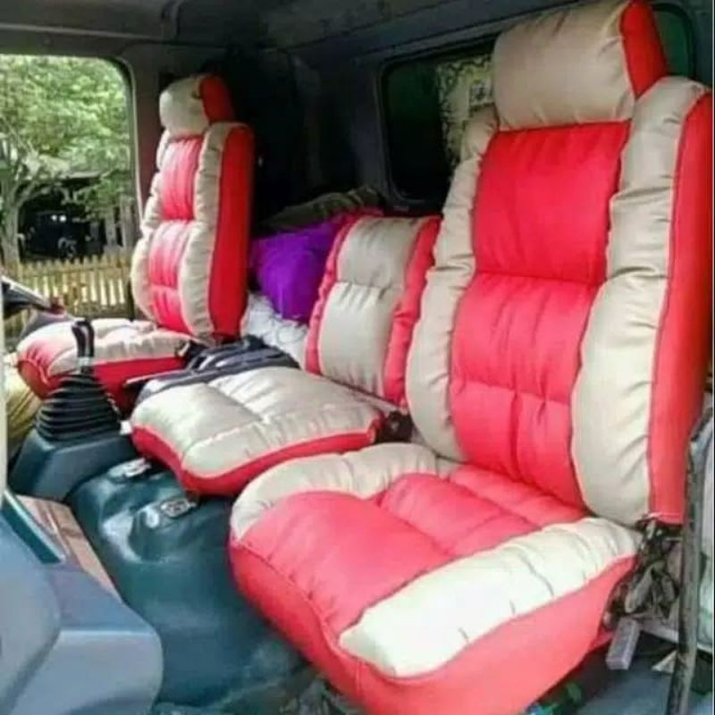 Sarung jok, cover jok hino 500, Elf giga, Fuso, canter 136 model sofa