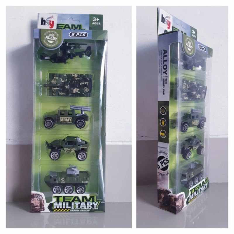 Diecast Set Kendaraan Tempur Alloy - Mainan Paket Miniatur Truk Militer