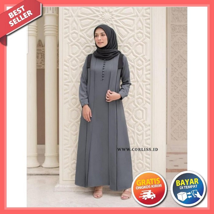 Gamis Remaja Rauna Terbaru Rgr 18 Navy/Rgr 18 Coklat/Rgr 18 Dusty/Dress Remaja Tanggung Rauna Rgr 18