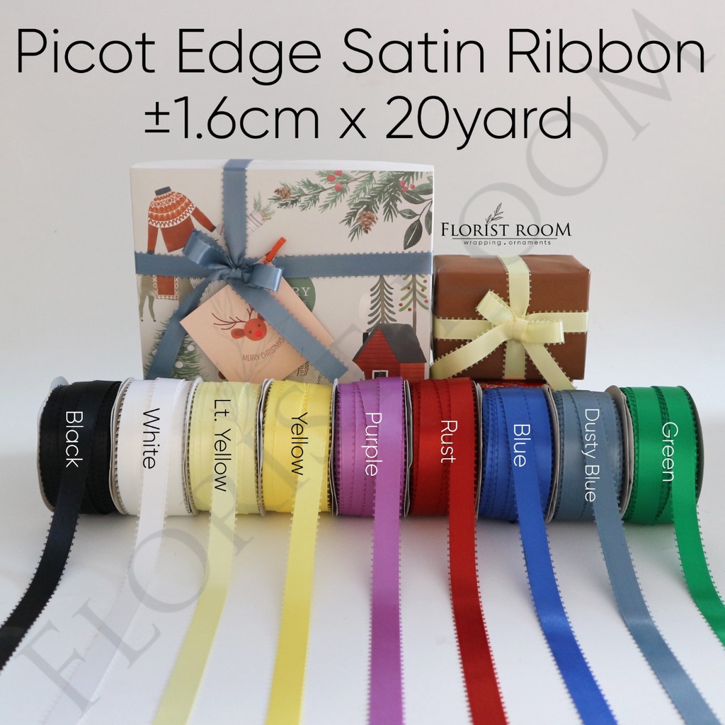 

Pita Picot Edge Satin Ribbon ±1.6cm x 20yard - Ribbon