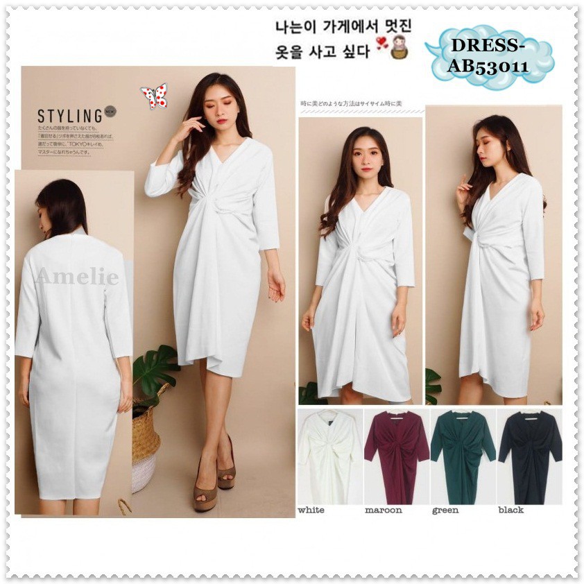 [baju wanita korea]  Mini Dress Pesta Natal Wanita Korea Import Merah Putih Hijau Hitam