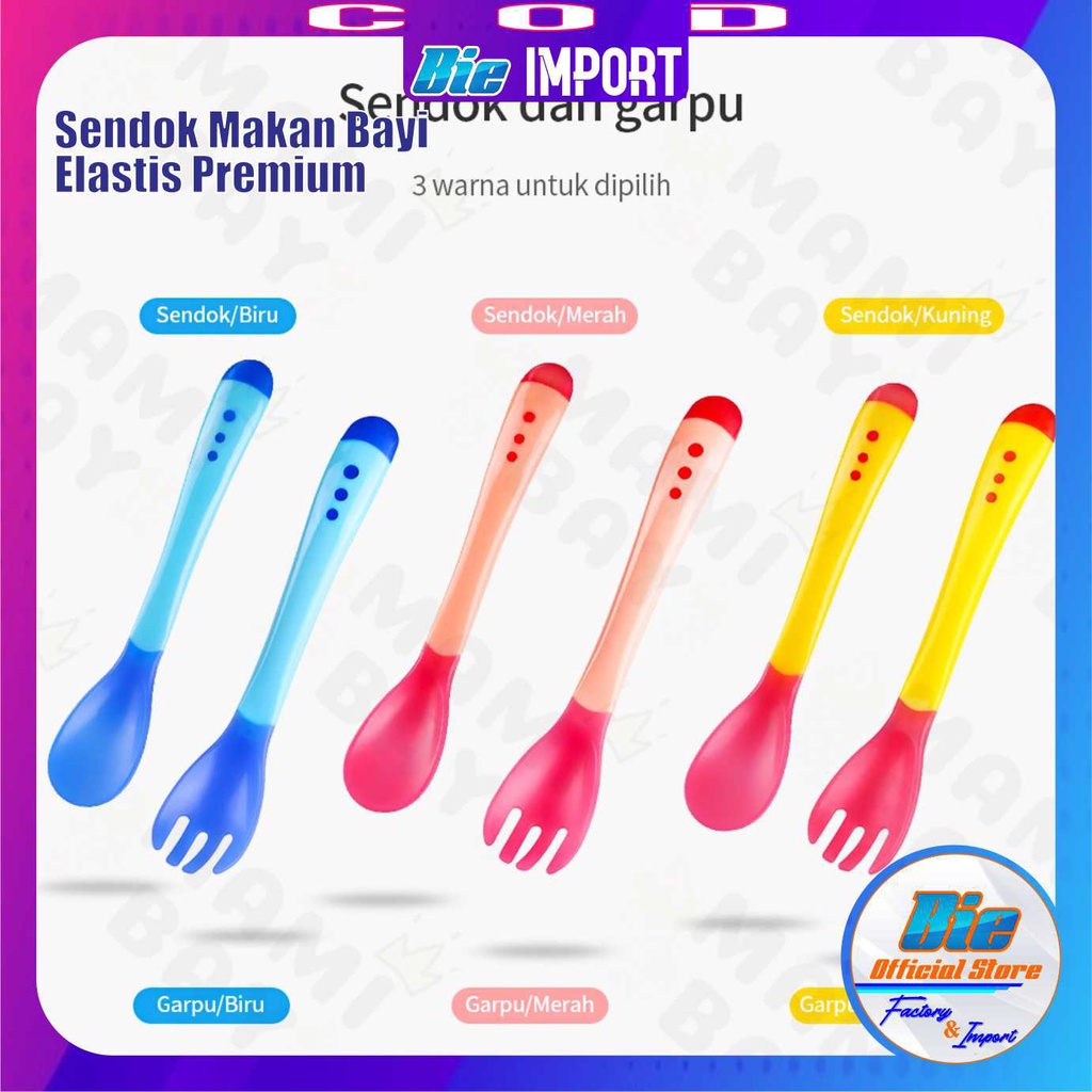 Sendok Makan Bayi Silikon + Indikator Suhu Premium Impor Best Seller