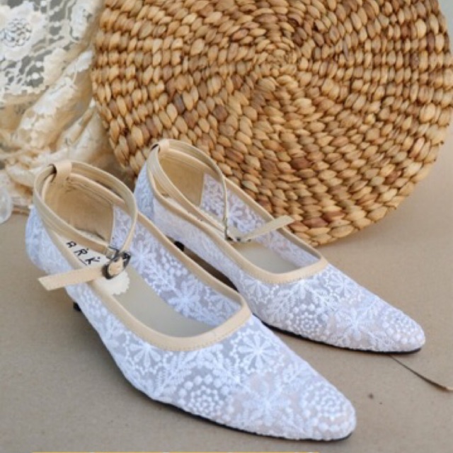 Wedding Shoes White Simple Ready Size 40 Shopee Indonesia