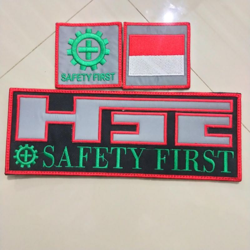 logo atribut HSE ,bordir timbul ,logo bordir