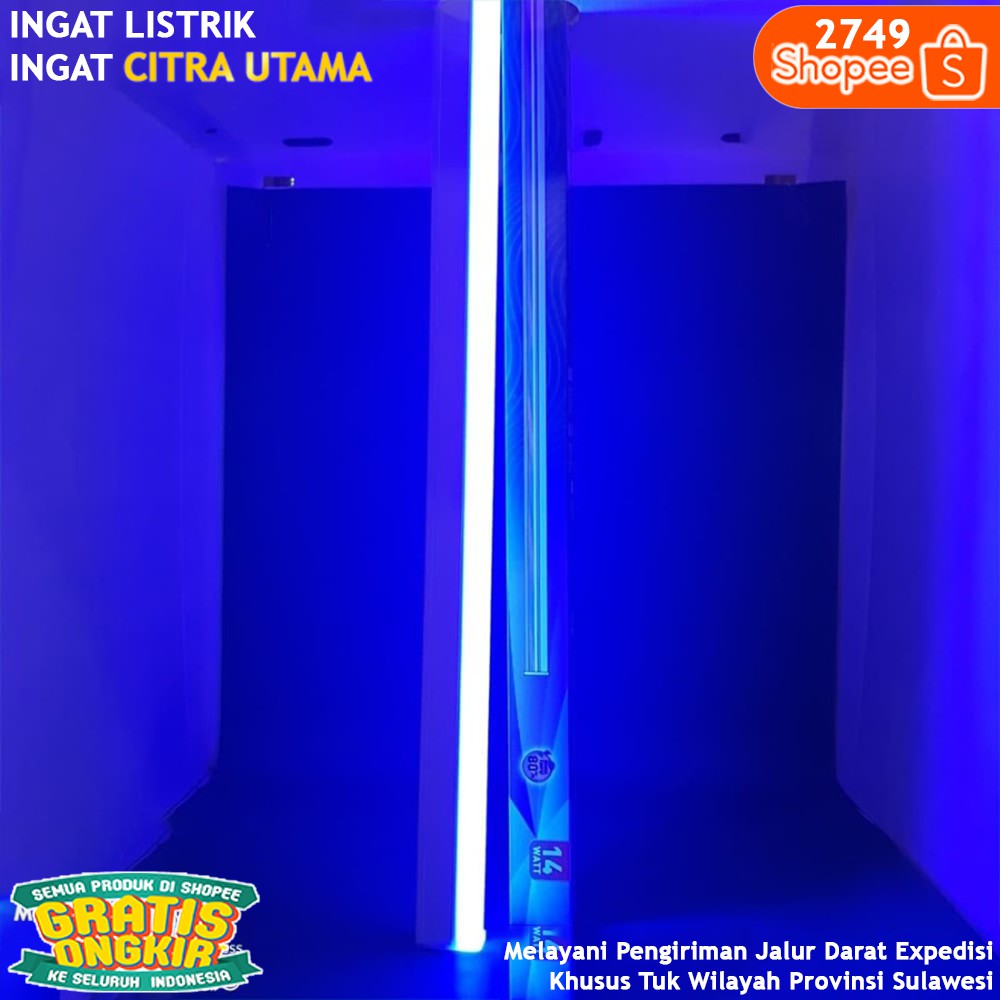 LAMPU T5 LED 14W IZUNLI WARNA BLUE 90CM K2749